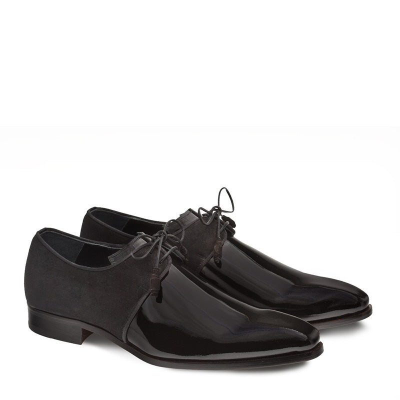 Mezlan Newell Patent Suede Shoes Black