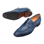 Mezlan Newport Slip On Penny Loafer Medium Blue