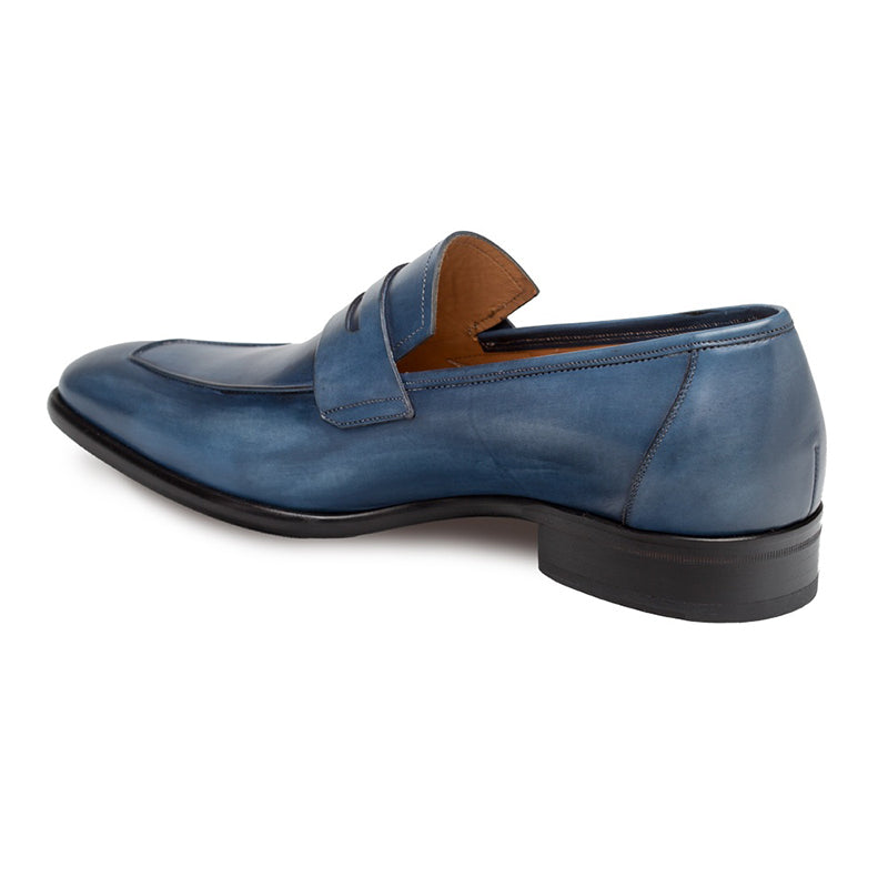 Mezlan Newport Slip On Penny Loafer Medium Blue