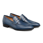 Mezlan Newport Slip On Penny Loafer Medium Blue