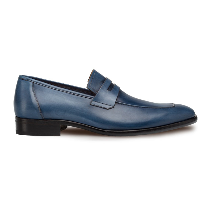 Mezlan Newport Penny Loafer Medium Blue