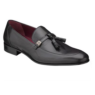Mezlan Novara II Nappa Tassel Loafers Black 