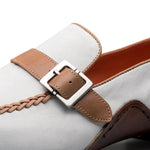 Mezlan Nubuck / Leather Loafers Bone / Camel