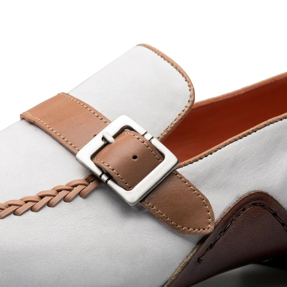Mezlan Nubuck / Leather Loafers Bone / Camel