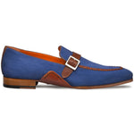 Mezlan Nubuck / Leather Loafers Navy / Cognac