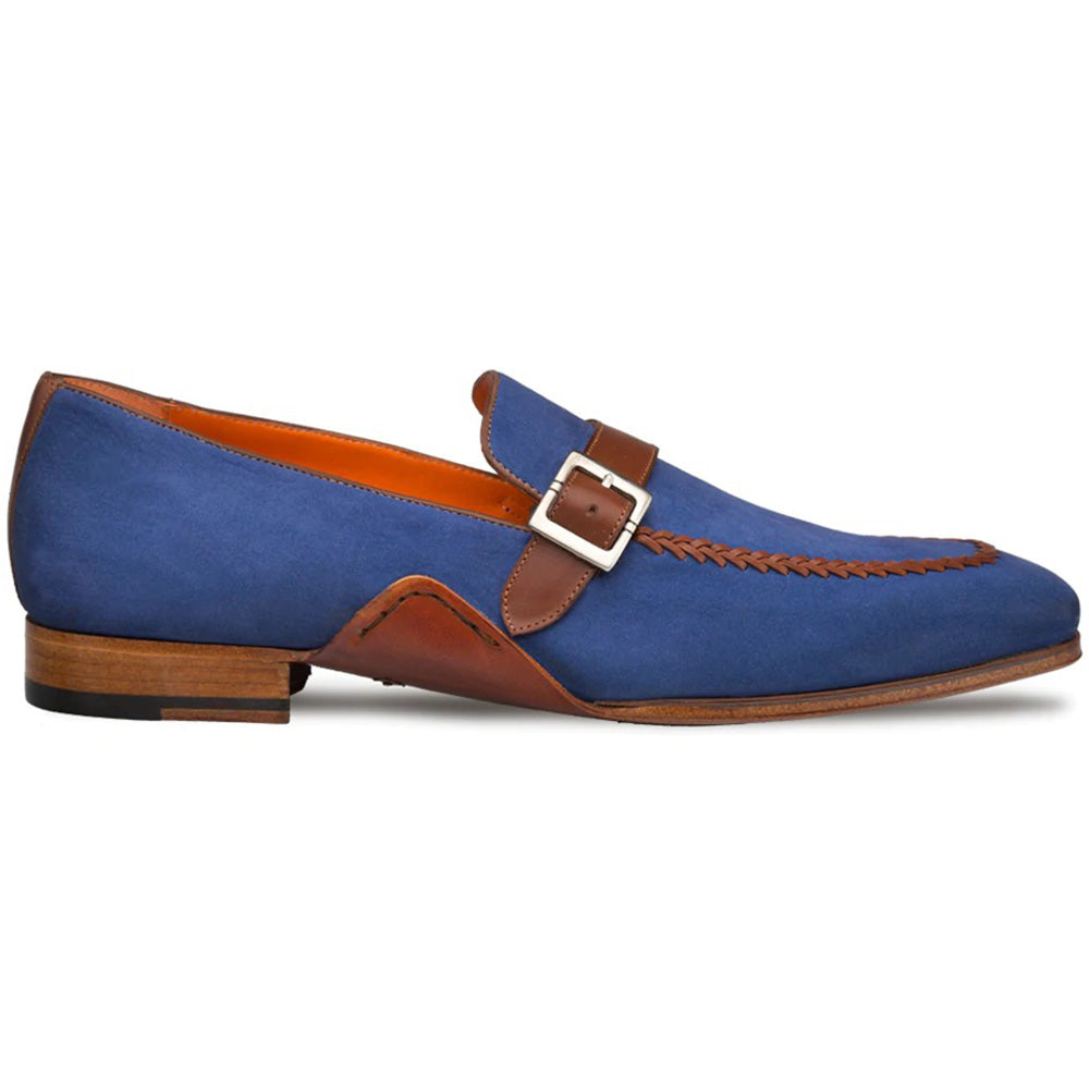 Mezlan Nubuck / Leather Loafers Navy / Cognac