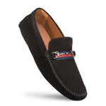 Mezlan Nubuck Ornament Driver Black (R7349)