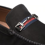 Mezlan Nubuck Ornament Driver Black (R7349)