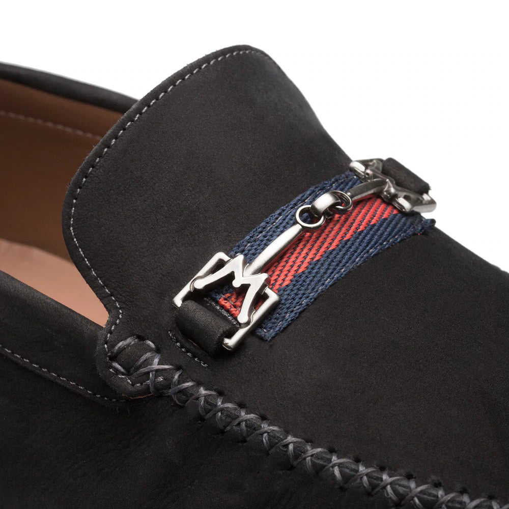 Mezlan Nubuck Ornament Driver Black (R7349)