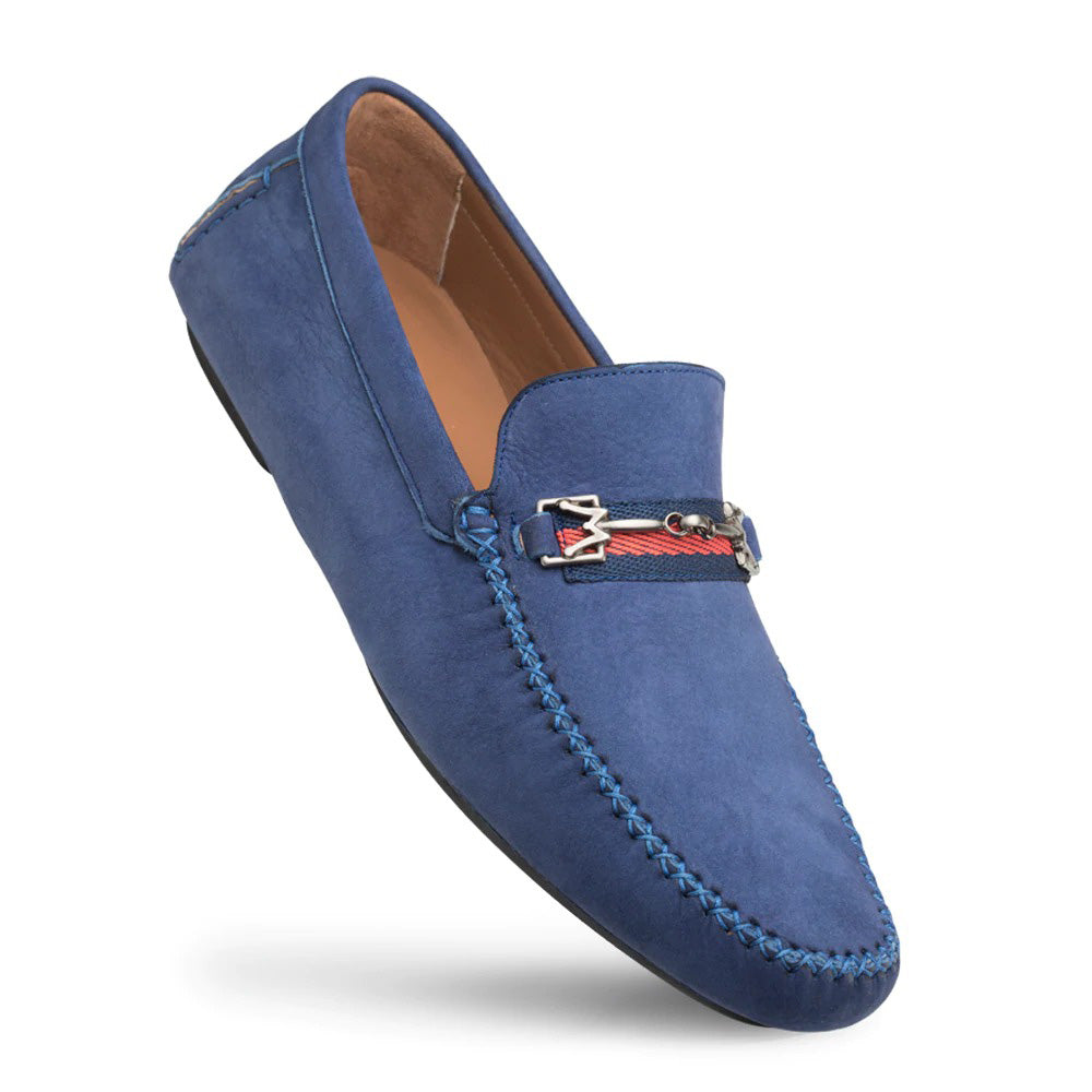 Mezlan Nubuck Ornament Driver Blue (R7349)