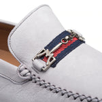 Mezlan Nubuck Ornament Driver Light Grey (R7349)