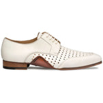 Mezlan Opanka Perforated Leather Derby Shoes Bone