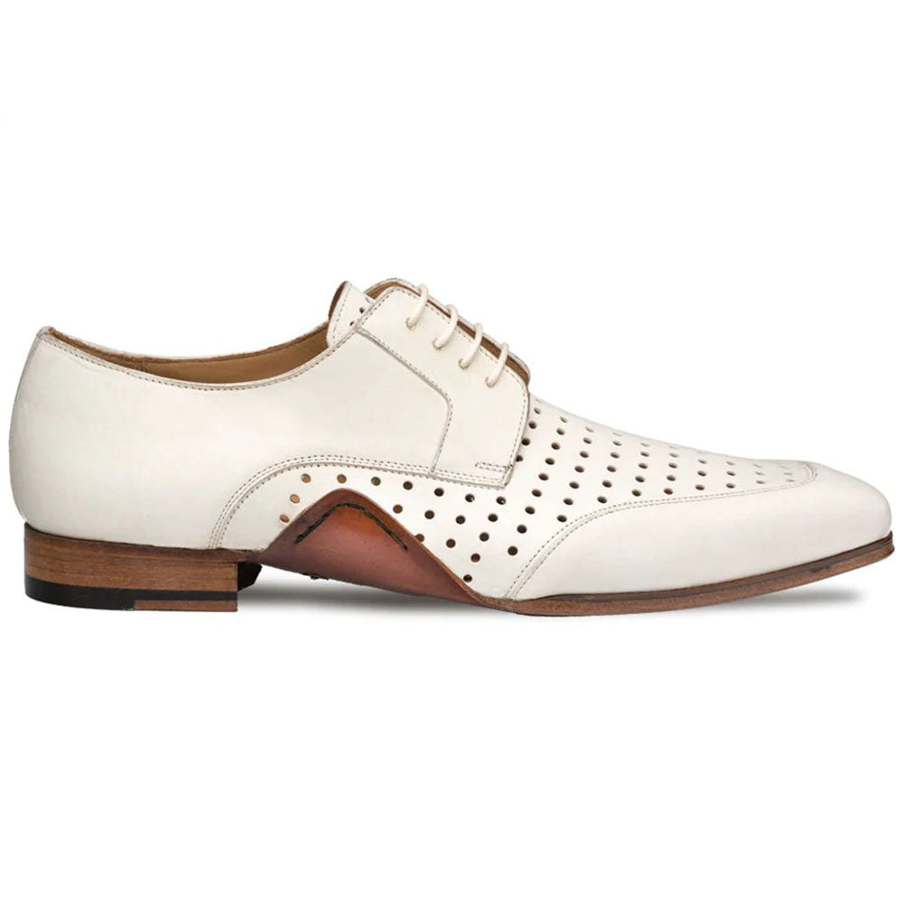 Mezlan Opanka Perforated Leather Derby Shoes Bone