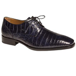 Mezlan Orazio Crocodile Derby Shoes Blue