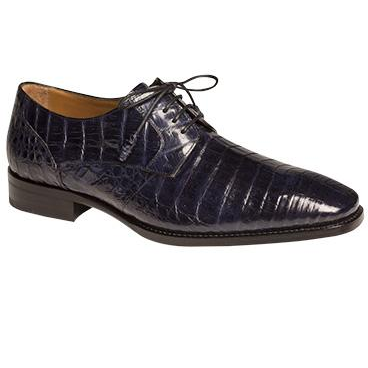 Mezlan Orazio Crocodile Derby Shoes Blue