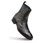 Mezlan Straight-Heel Ostrich Boots Black (SX4798-S)