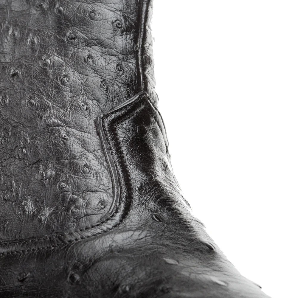 Mezlan Straight-Heel Ostrich Boots Black (SX4798-S)