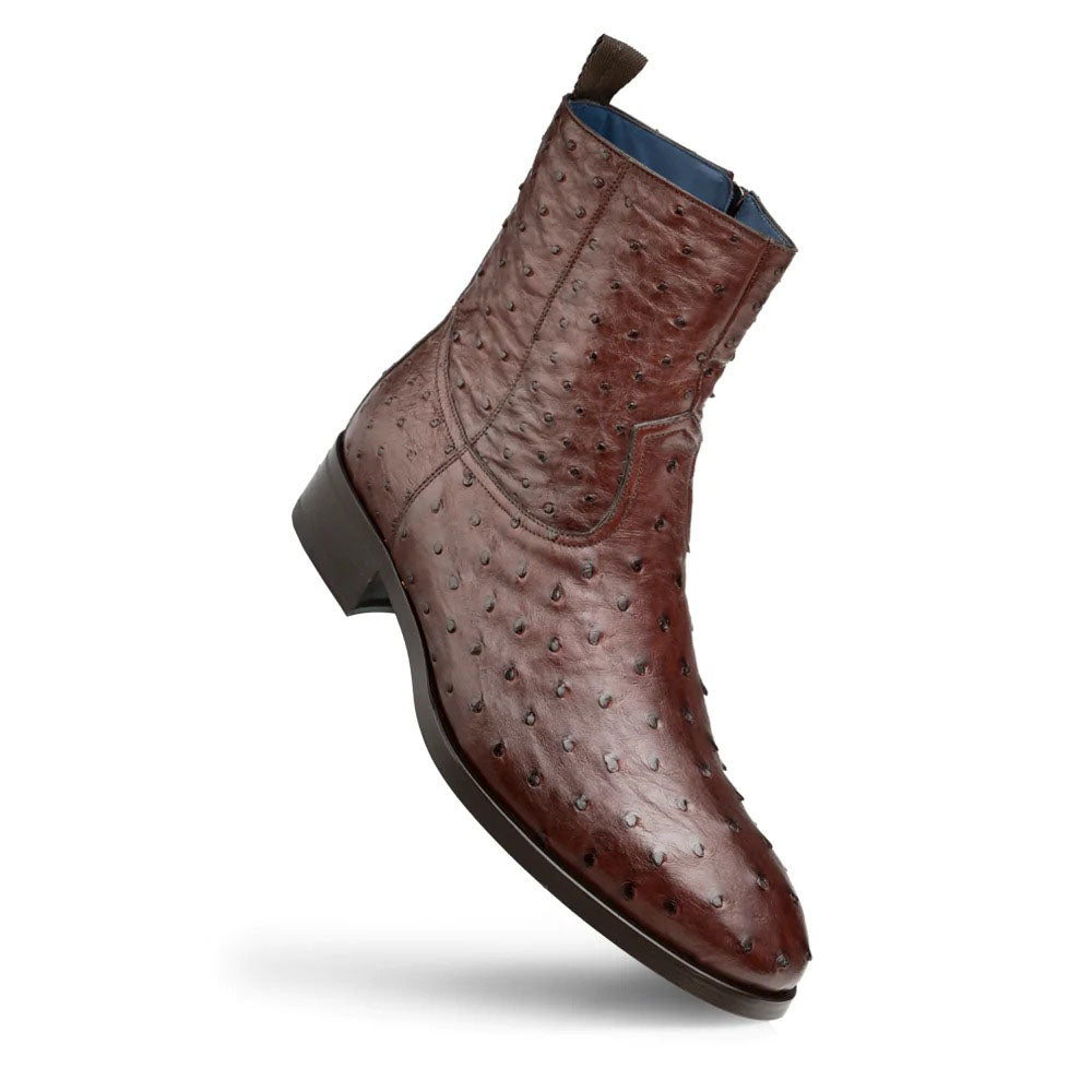 Mezlan Straight Heel Ostrich Boots Tabac (SX4798-S)
