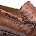 Mezlan Ostrich Dress Moccasin Brandy (RX612)