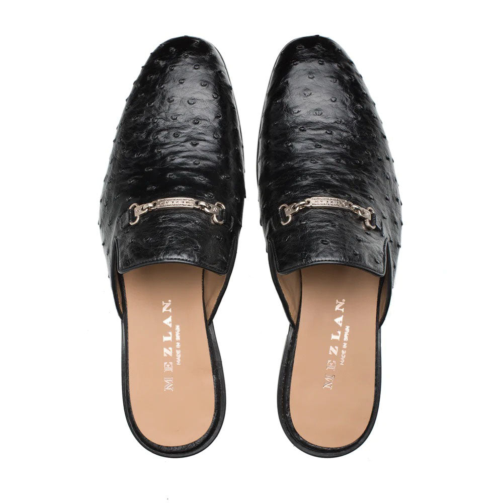 Mezlan Ostrich Slide Black