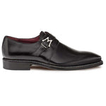 Mezlan Paden Calfskin Monkstrap Shoes Black