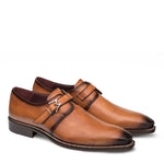 Mezlan Paden Calfskin Monkstrap Shoes Cognac