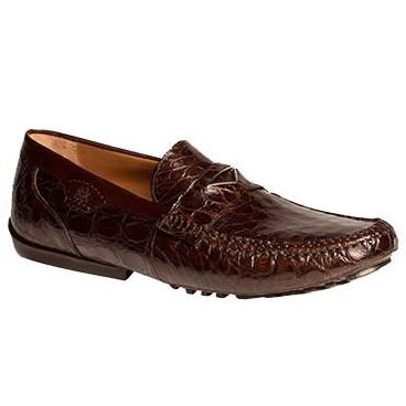 Mezlan Padua Crocodile Driving Loafers Brown