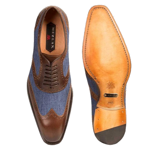 Mezlan Pasteur Wingtip Spectator Shoes Brown / Blue