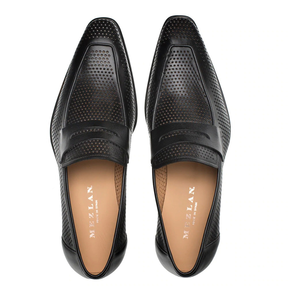 Mezlan Perforated Loafers Black