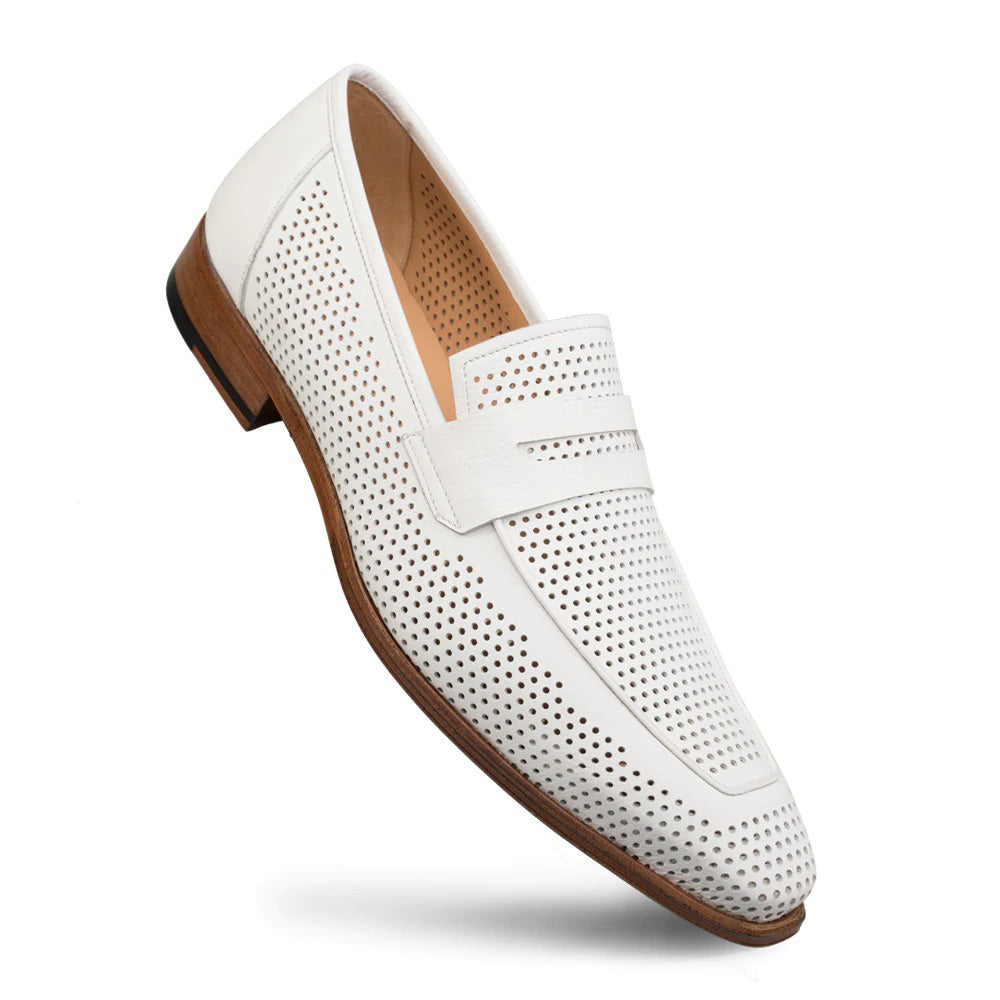 Mezlan Perforated Loafers White