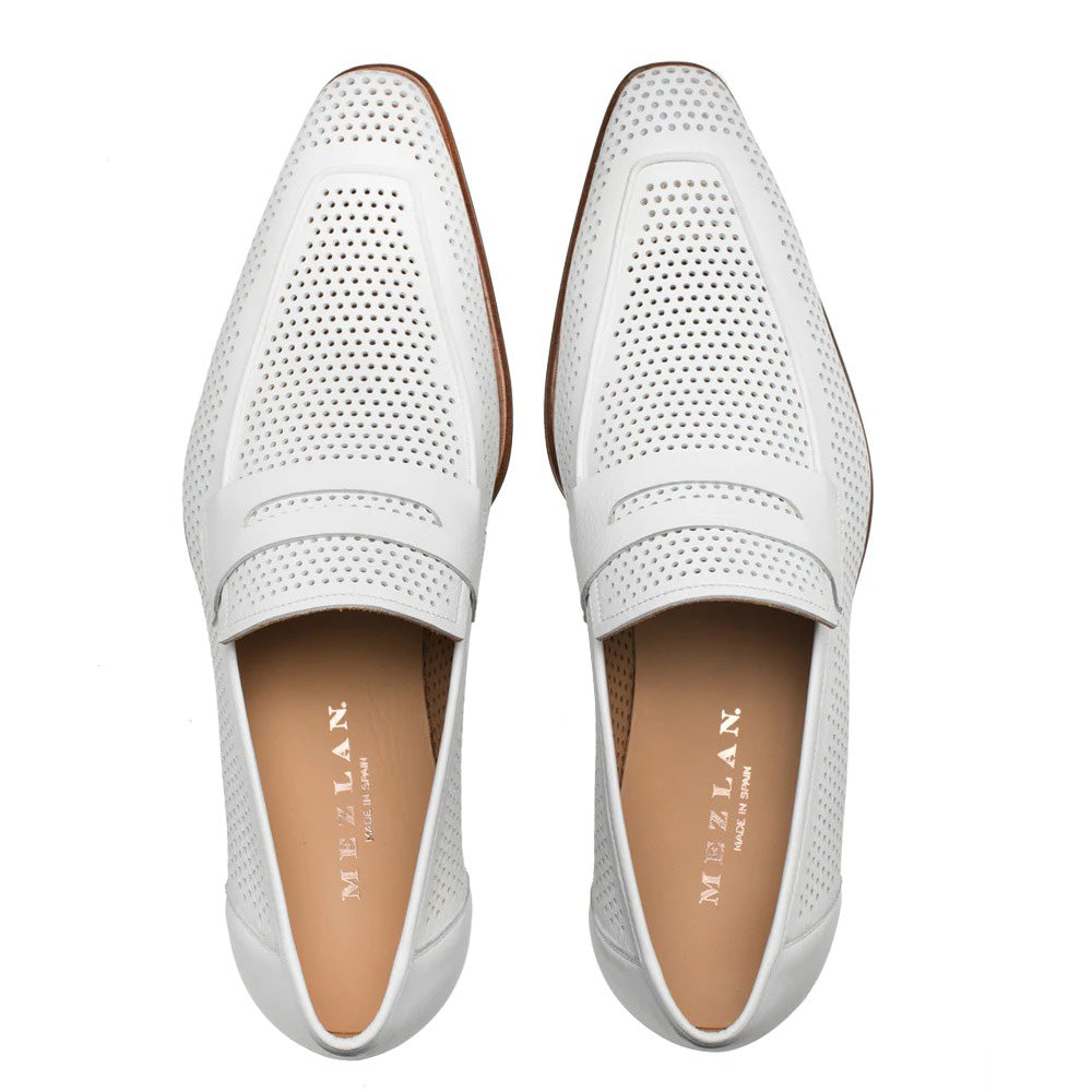 Mezlan Perforated Loafers White