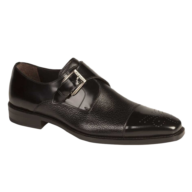 Mezlan Phoenix Calfskin Deerskin Shoes Black