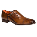 Mezlan Pisano Monk Strap Shoes Cognac