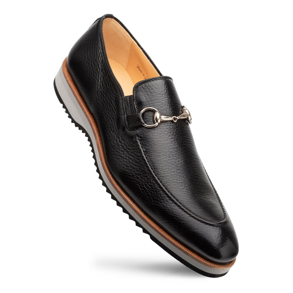 Mezlan Pista Deerskin Rubber Lite Loafers Black (20863)