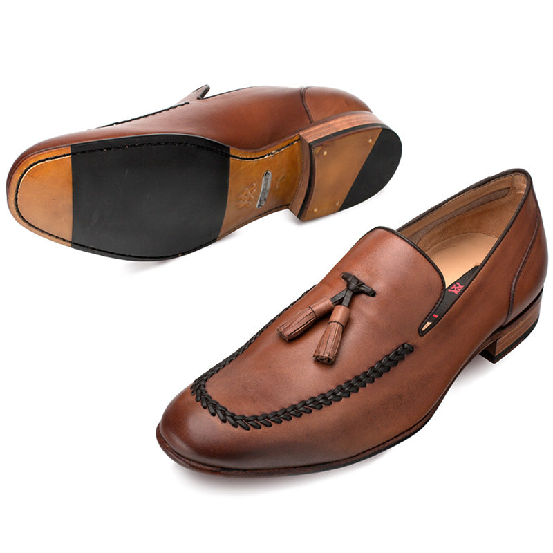Mezlan Plinio Tassel Loafers Tan