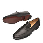 Mezlan Pompei Calfskin Penny Loafers Black