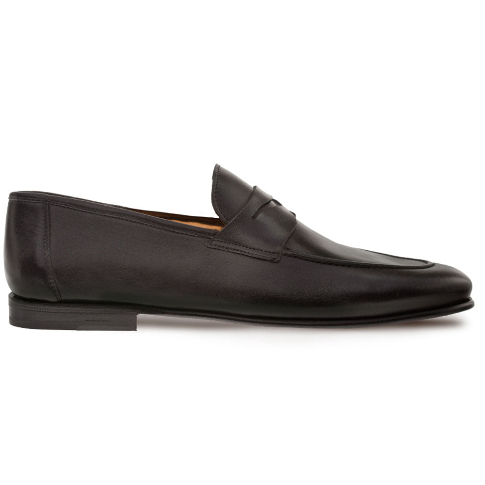 Mezlan Pompei Calfskin Penny Loafers Black