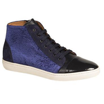 Mezlan Pons Velveteen Fabric Hi Top Sneakers Blue