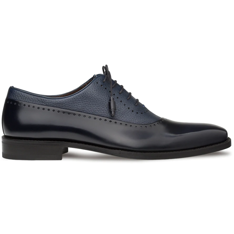 Mezlan Postdam Deerskin Calfskin Shoes Blue