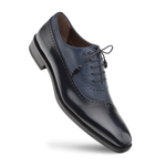 Mezlan Postdam Deerskin Calfskin Shoes Blue (16409)