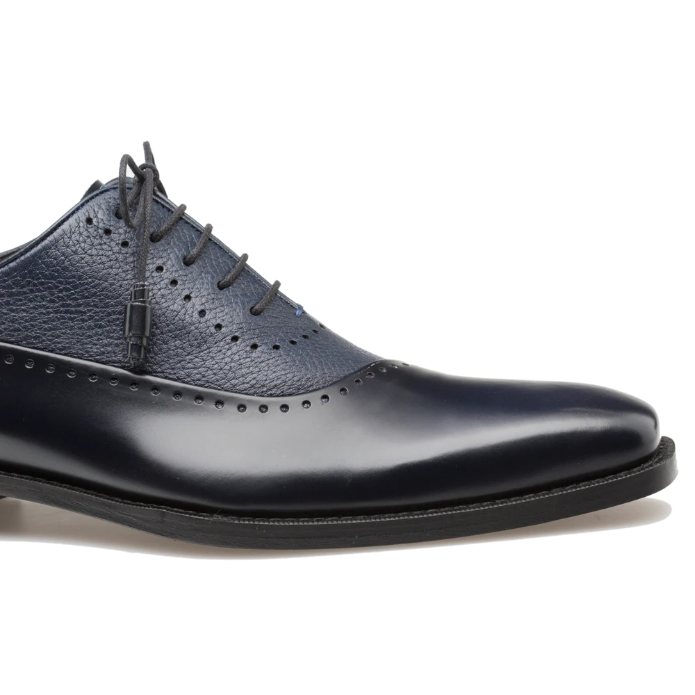 Mezlan Postdam Deerskin Calfskin Shoes Blue (16409)