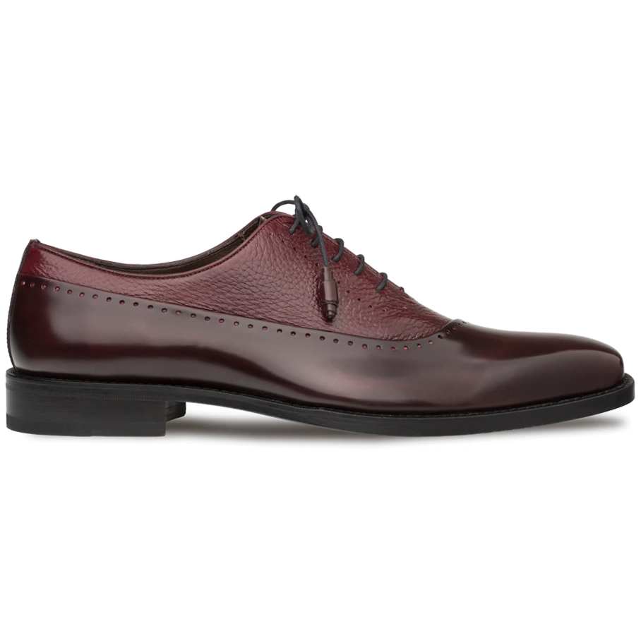 Mezlan Postdam Deerskin Calfskin Shoes Burgundy