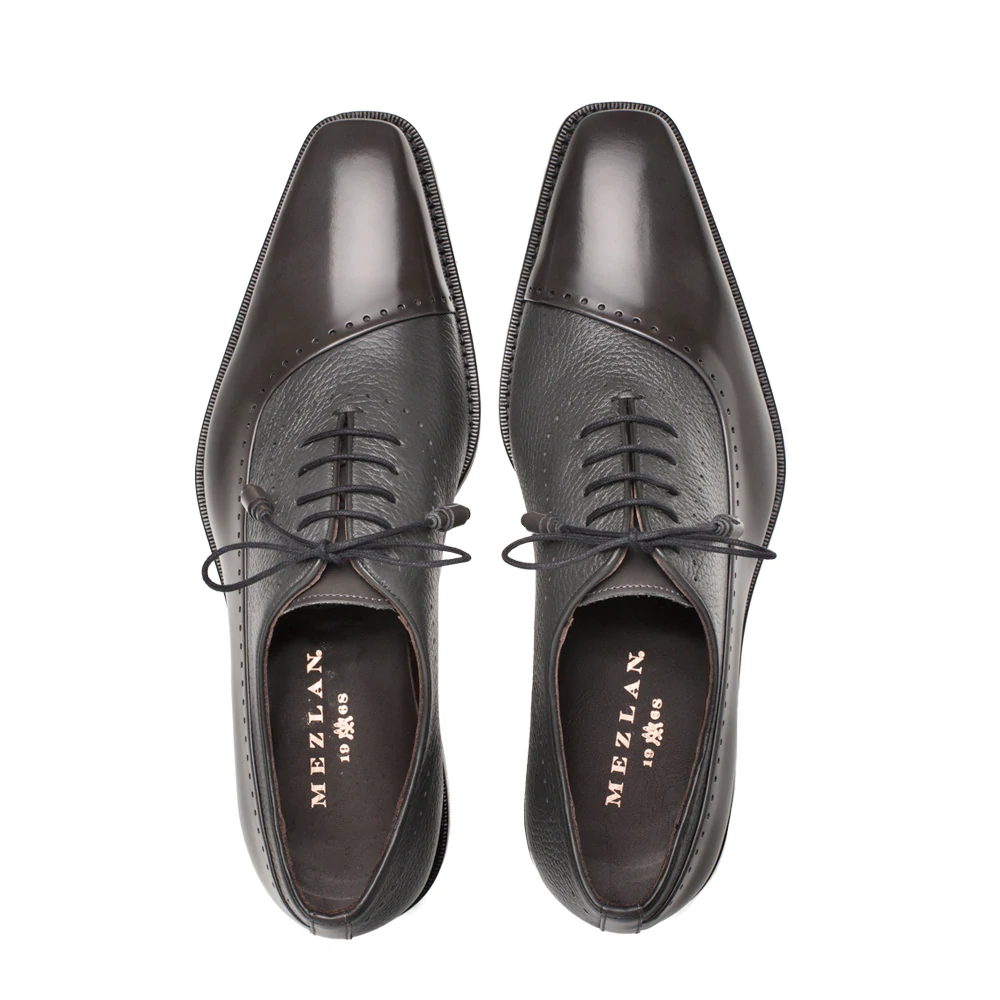 Mezlan Postdam Deerskin Calfskin Shoes Grey (16409)
