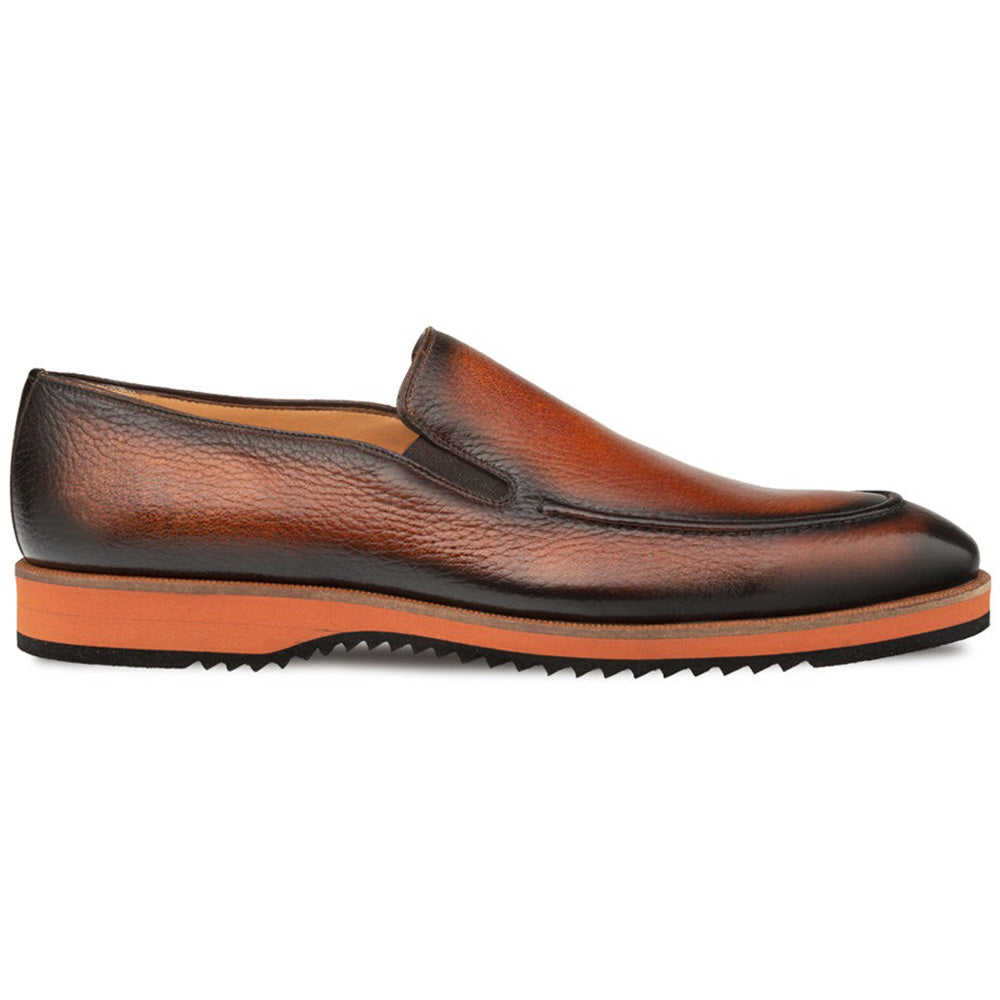 Mezlan Prego Deerskin Rubber Lite Loafers Dark Cognac