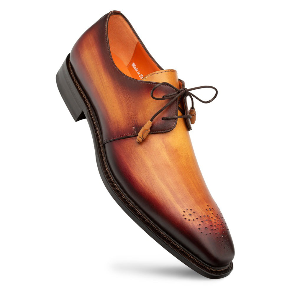 Mezlan Principe Patina Leather Derby Tan / Rust (20842)