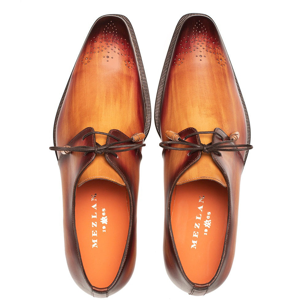 Mezlan Principe Patina Leather Derby Tan / Rust (20842)