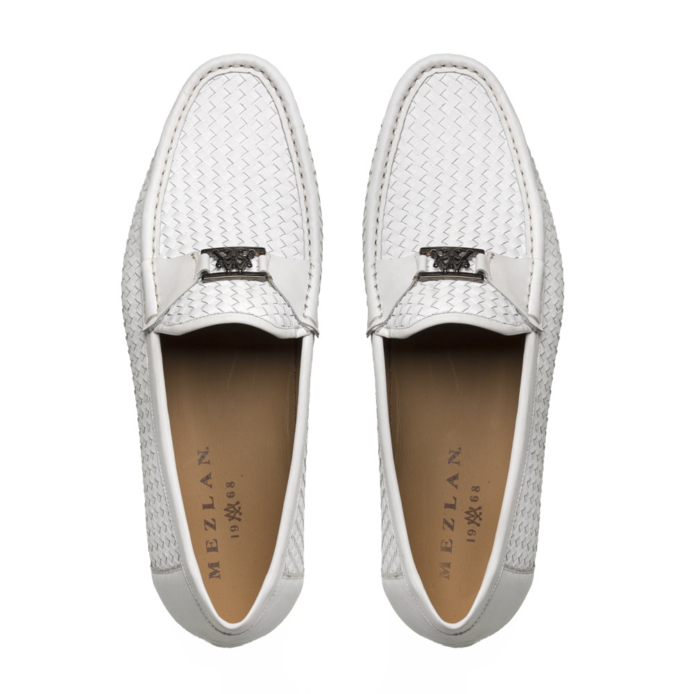 Mezlan R603 Woven Icon Loafers White
