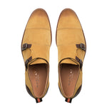 Mezlan R610 Suede Monk Strap Shoes Camel / Brown