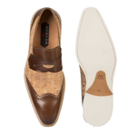 Mezlan Redi Cork & Calfskin Penny Loafers Brown / Natural