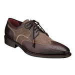 Mezlan Remo Calfskin & Suede Wingtip Shoes Brown / Taupe